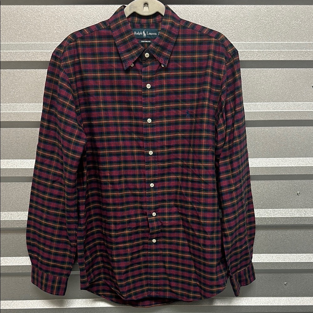Vintage Ralph Lauren Mens Plaid Button Down Shirt Custom Fit NWOT SZ Large RETRO